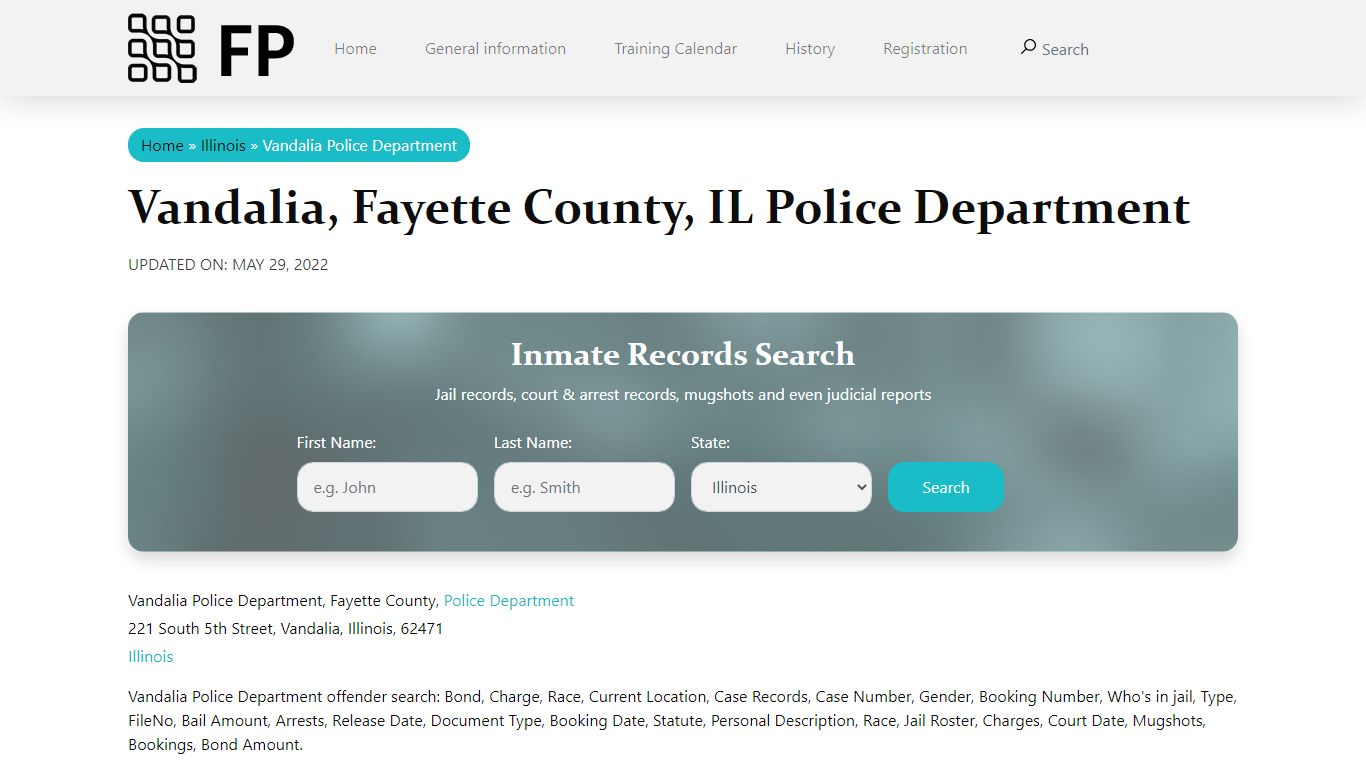 Vandalia, IL Police - City Jail Inmates, Arrests