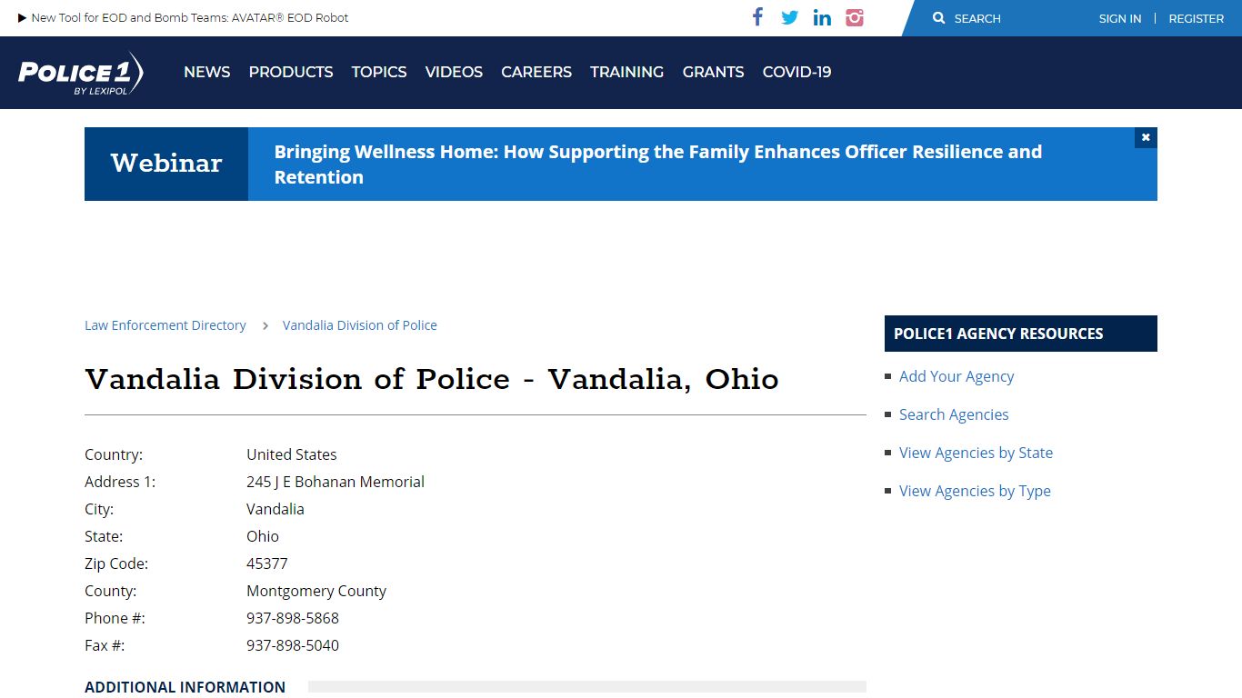 Vandalia Division of Police - Vandalia, Ohio