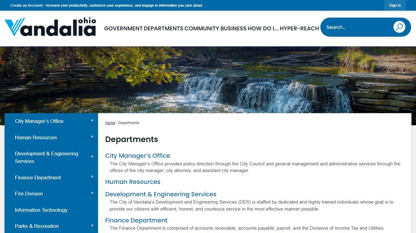 Departments | Vandalia, OH